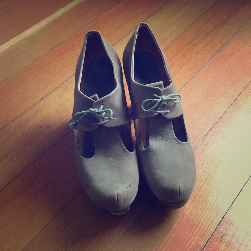 Rachel Comey suede lace up clogs